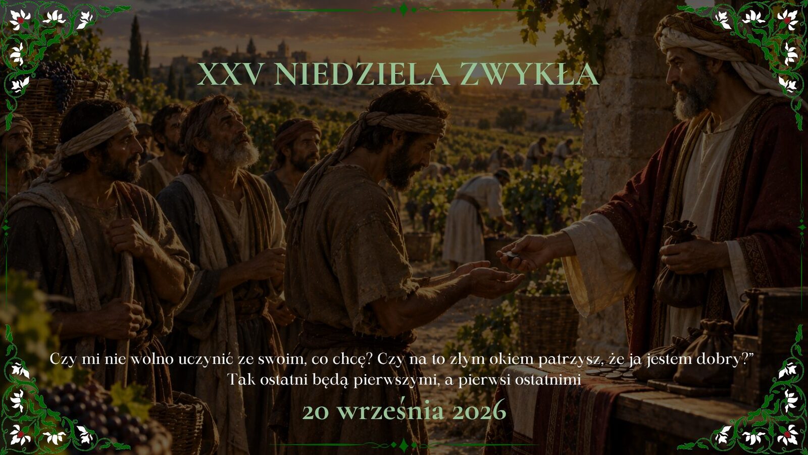 OGŁOSZENIA DUSZPASTERSKIE - XXV NIEDZIELA ZWYKŁA