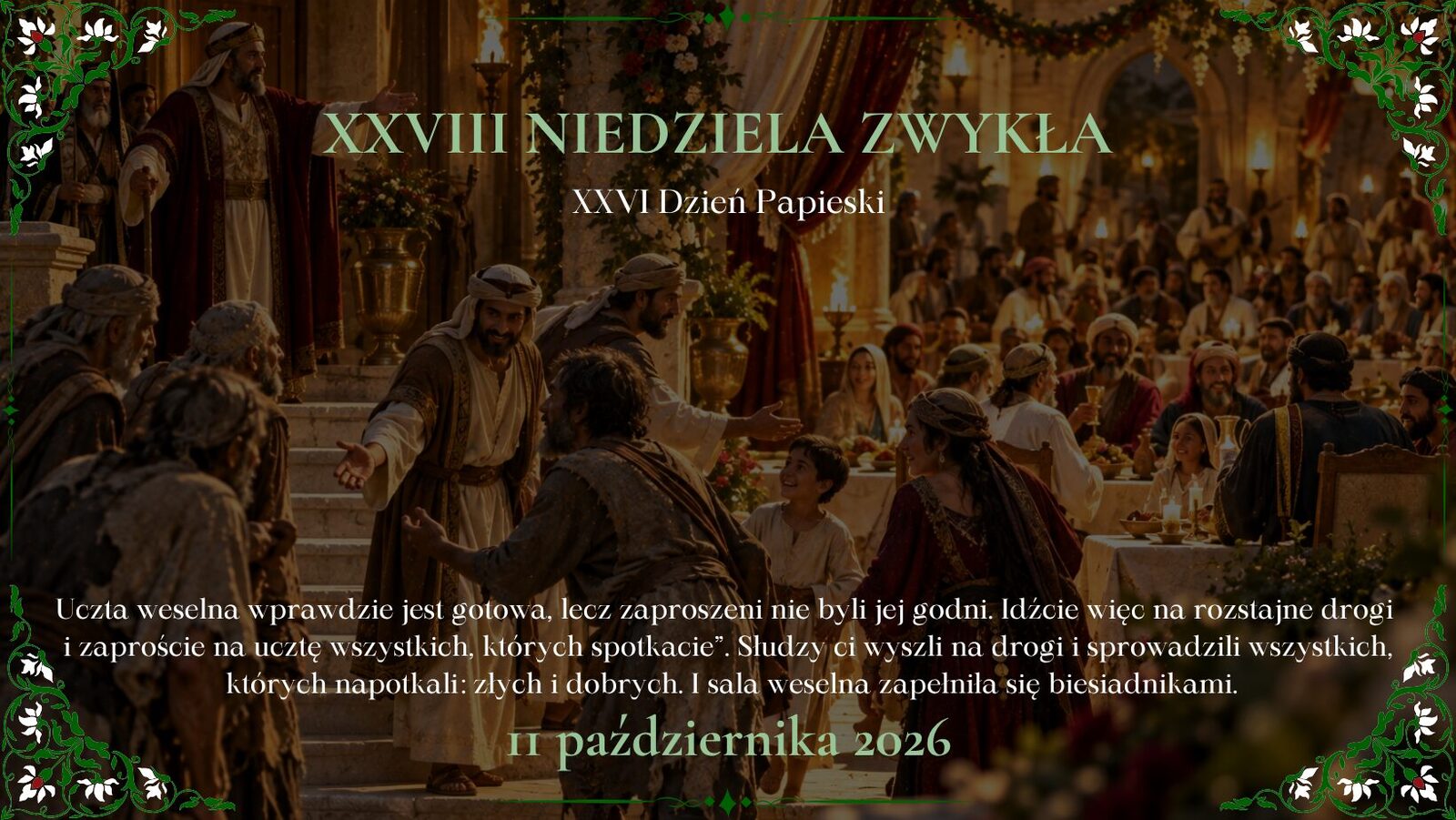 OGŁOSZENIA DUSZPASTERSKIE - XXVIII NIEDZIELA ZWYKŁA